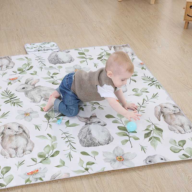 Splat Mat for Under High Chair Baby Washable Spill Mat Waterproof Anti-Slip Floor Splash Mat Portable Play Mat and Table Cloth