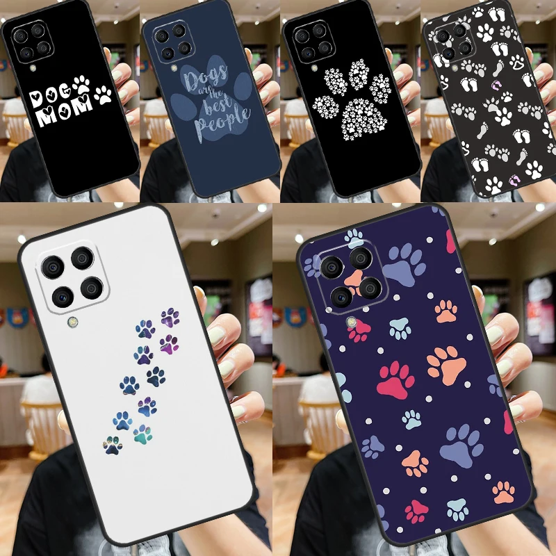 Dog foot print Paw Colorful Pattern For Samsung Galaxy M15 M55 M31 M51 M21 M11 M20 M13 M33 M53 M52 M32 M12 M34 M54 M14 Case