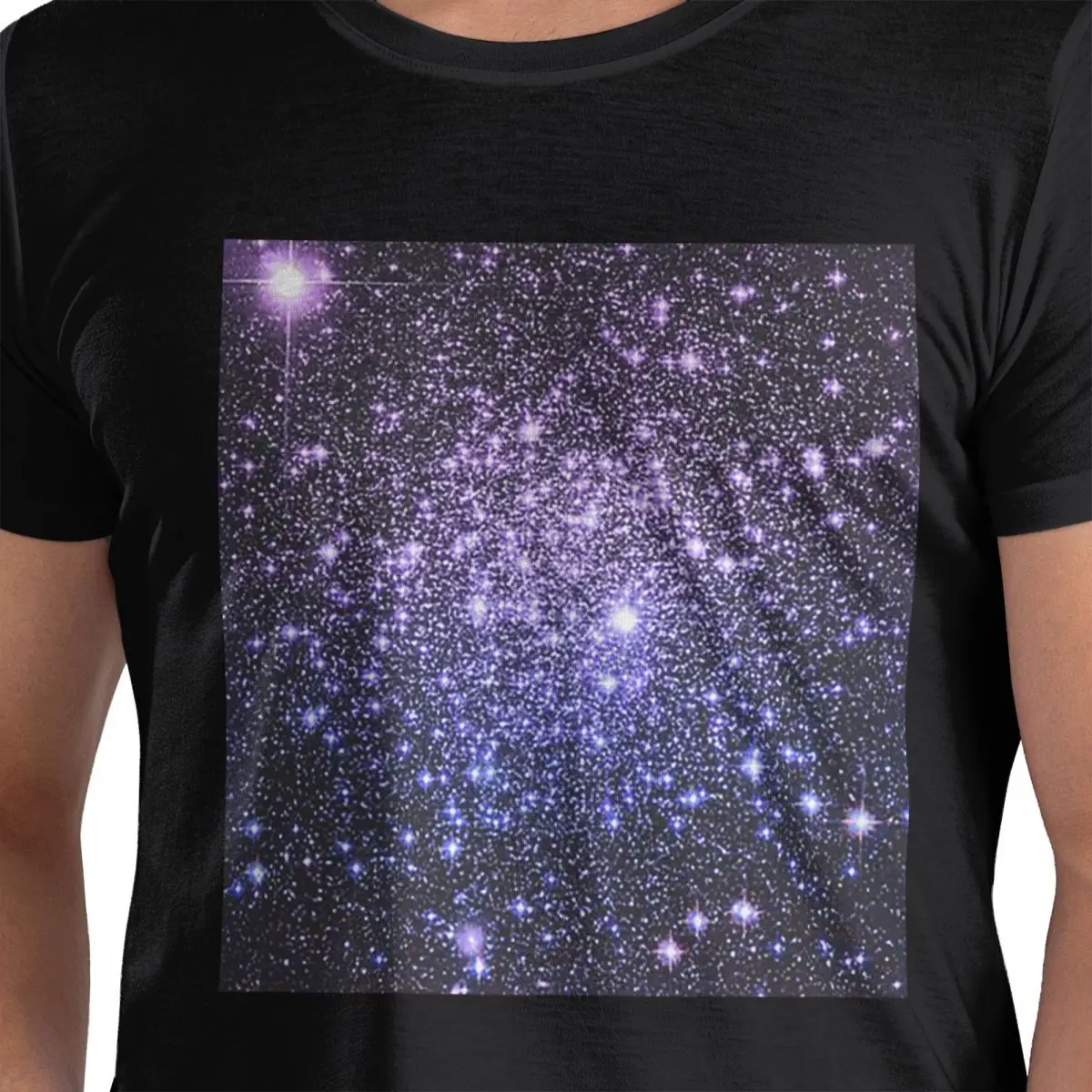 

Galaxy Sparkle Stars Lavender Periwinkle Blue Ombre 100% Cotton T-Shirt Men's Funny T Shirts Men O-Neck Short Sleeve S-6XL