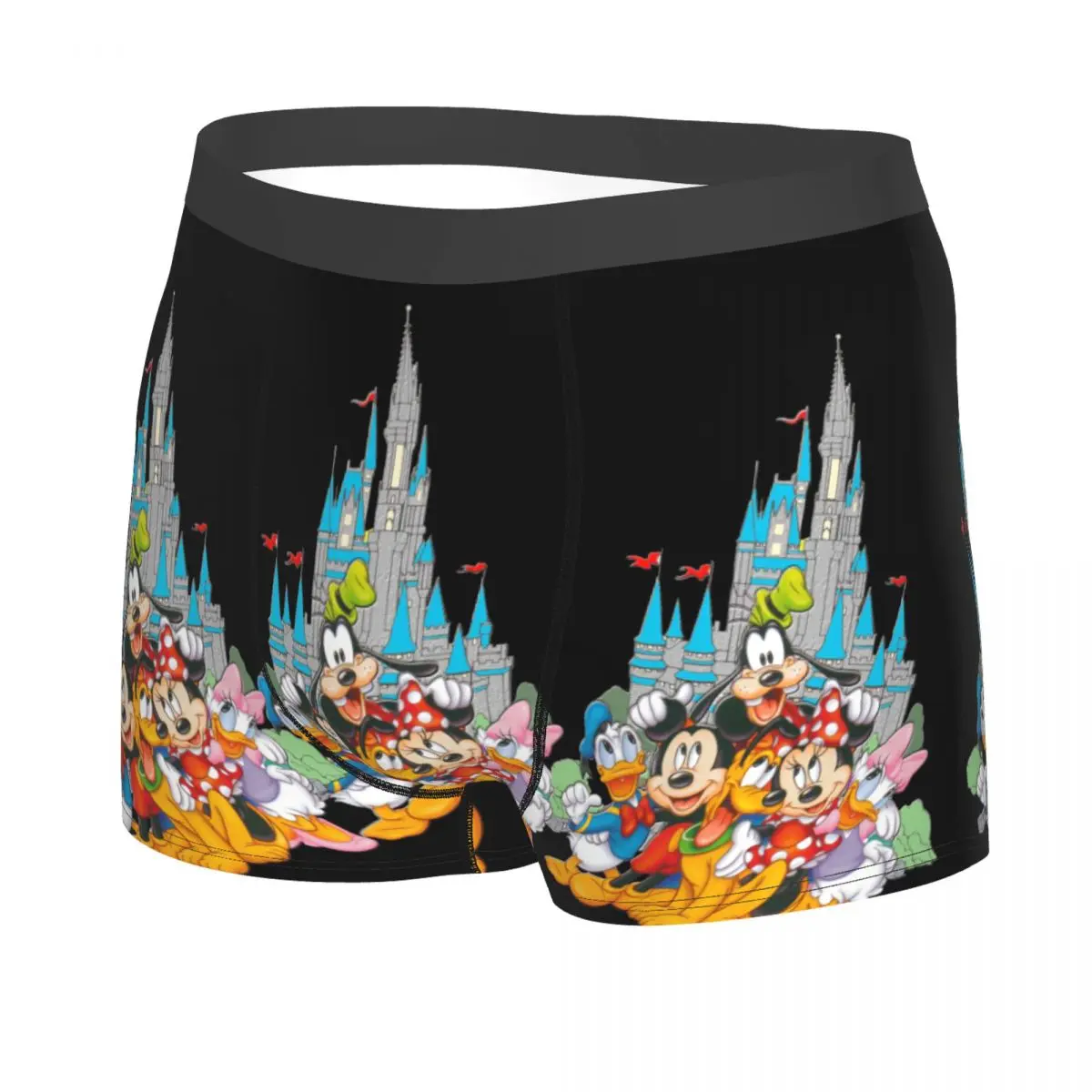 Custom Male Cool Mickey Mouse Donald Duck Minnie Anime Underwear Boxer Briefs Stretch Shorts Panties Underpants