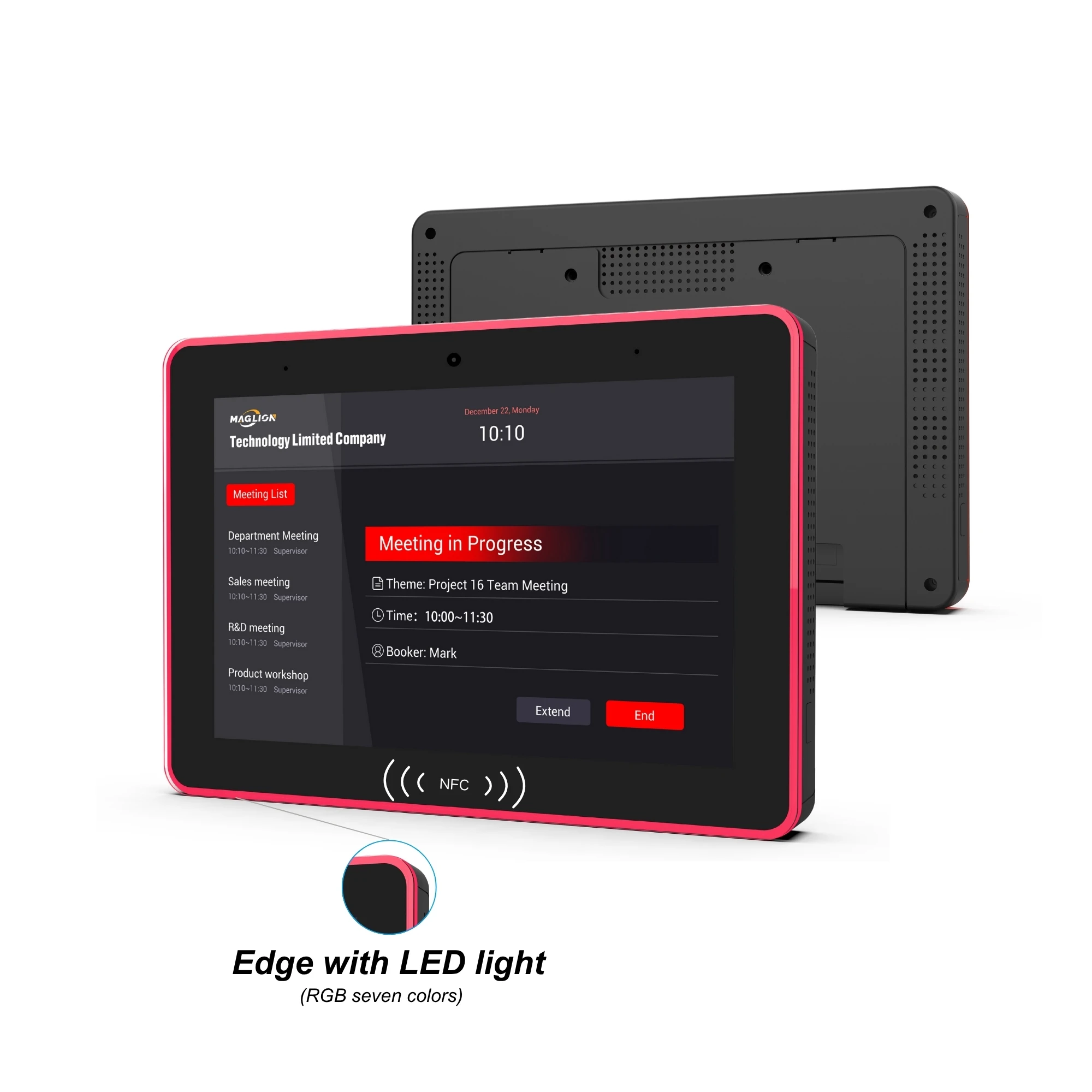 8 Inch RK3568 Android 11 Tablet With LED Light Touch Screen Wall Mount Edge NFC POE-2+16GB RJ45 Network New For Meeting Room
