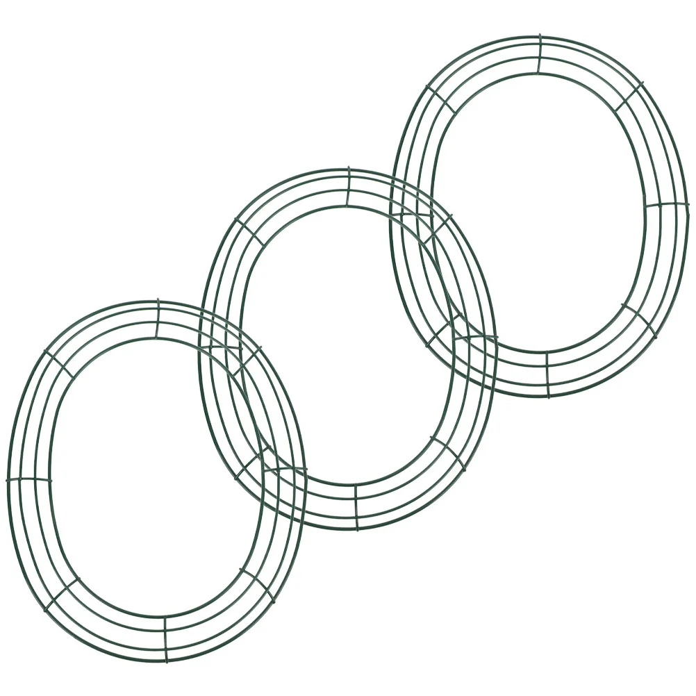 

3 Pcs Easter Wreath Frame Ring Party Metal Flower Wrought Iron Wire Floral Making
