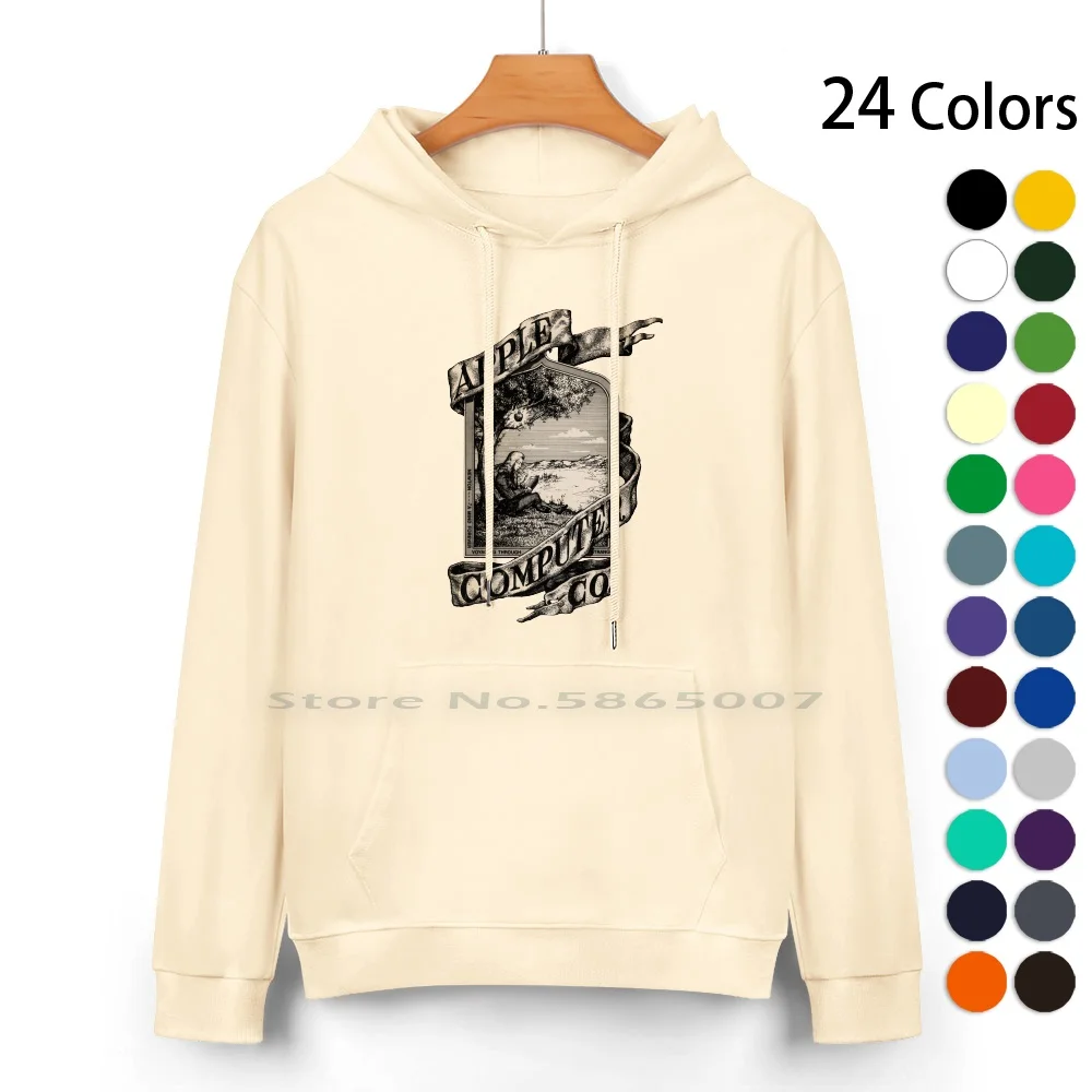 Computer Co. | First Logo Pure Cotton Hoodie Sweater 24 Colors Computer Co Steve Jobs Ronald Wayne Steve Wozniak Geek Vintage