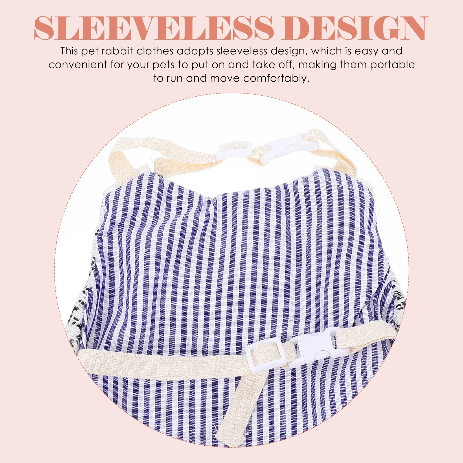 

Pet Rabbit Clothes Decorative Dress Outdoor Harness Costume Leash Cotton Bunny Vest Sleeveless Design Comfortable Breathing Easy