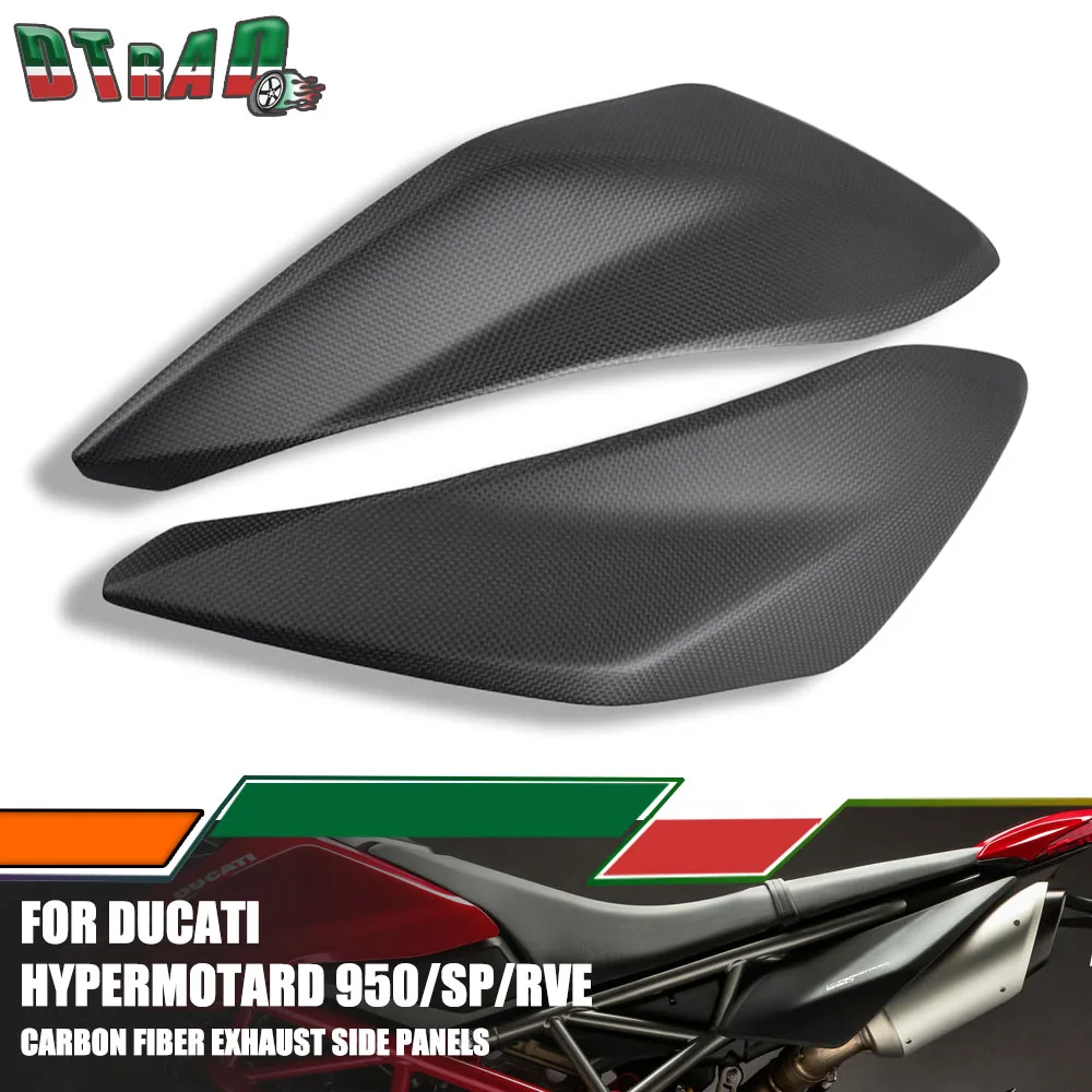 

For DUCATI Hypermotard 950/SP/RVE 2019-2023 2024 Real Carbon Fiber Rear Seat Exhaust Side Covers Panels Motorcycle Fairing Kits