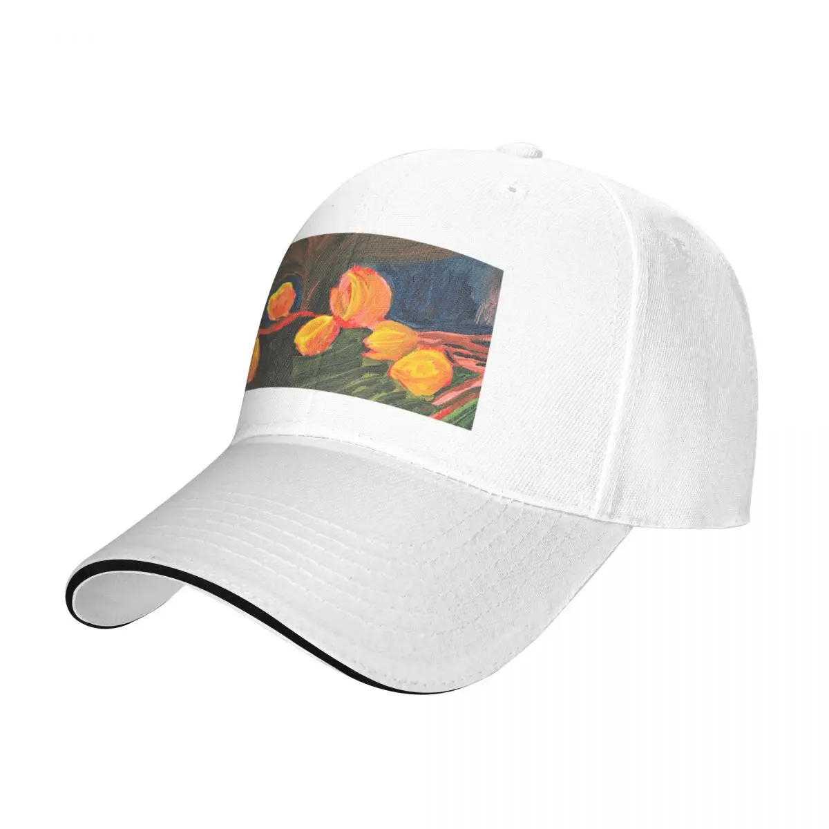 

Last Look Tulips, Halloween Themed Floral Painting Cap Baseball Cap Golf wear Cap male women's cap Men's