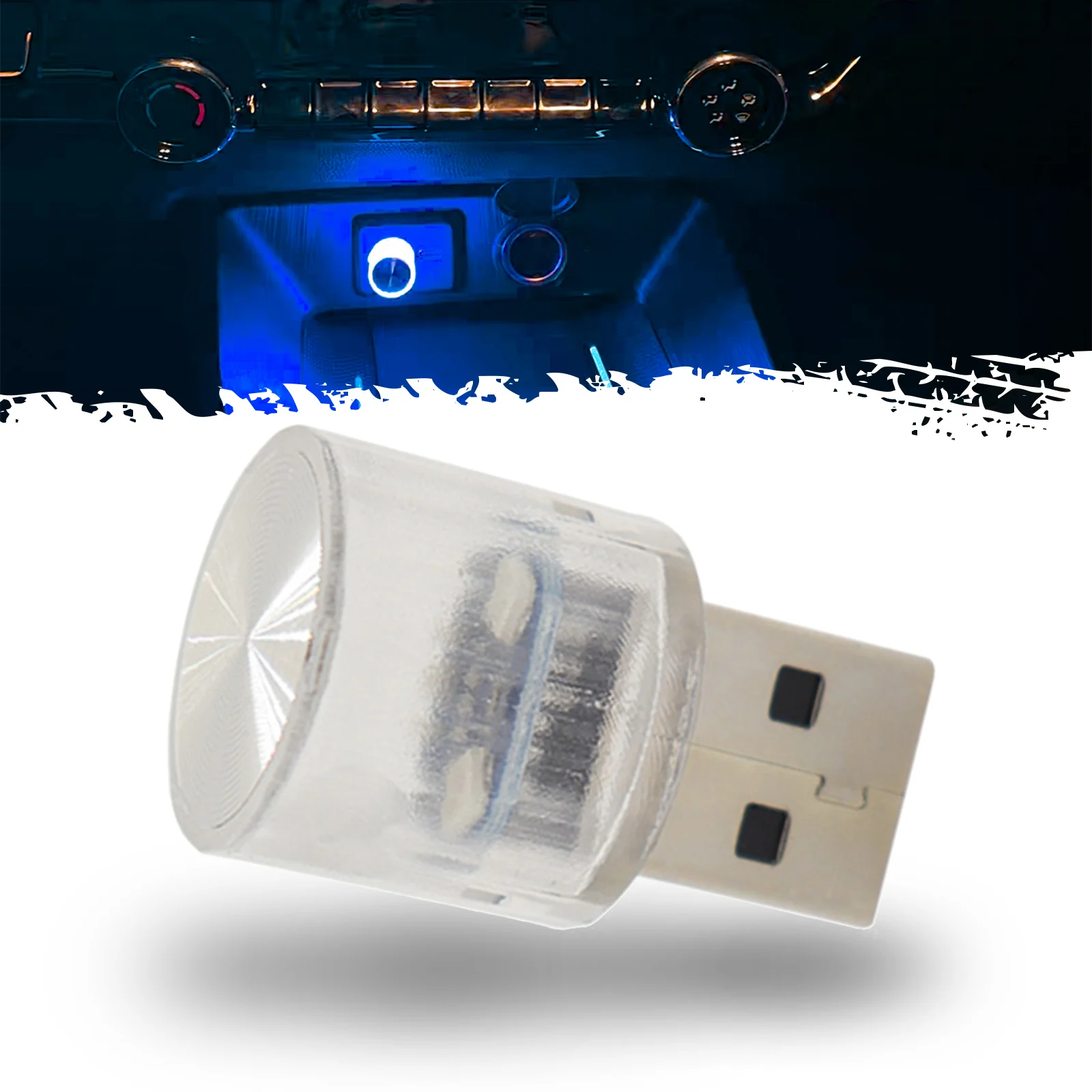 Mini USB 5V Car LED Ambient Lamp Interior Neon Night Light Home Car Auto Crystal Blue Atmosphere Light Universal Decorative Bulb