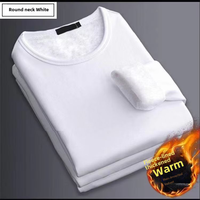 Autumn/winter Fleece-lined Thickened Seamless Integrated Velvet Sweater Men's Round Neck Base Layer Top Warm Top