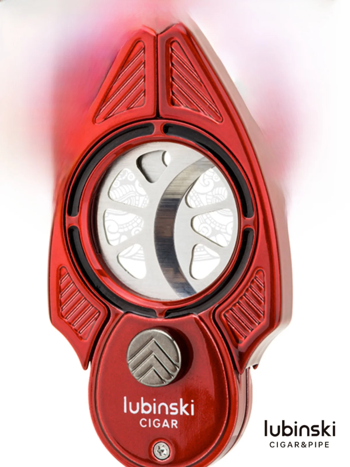 

Lubinsky Cigar Scissors Large Ring Diameter Semi-Automatic Fan Head Stage Sharp Durable Steel Cigar Cutting Tool