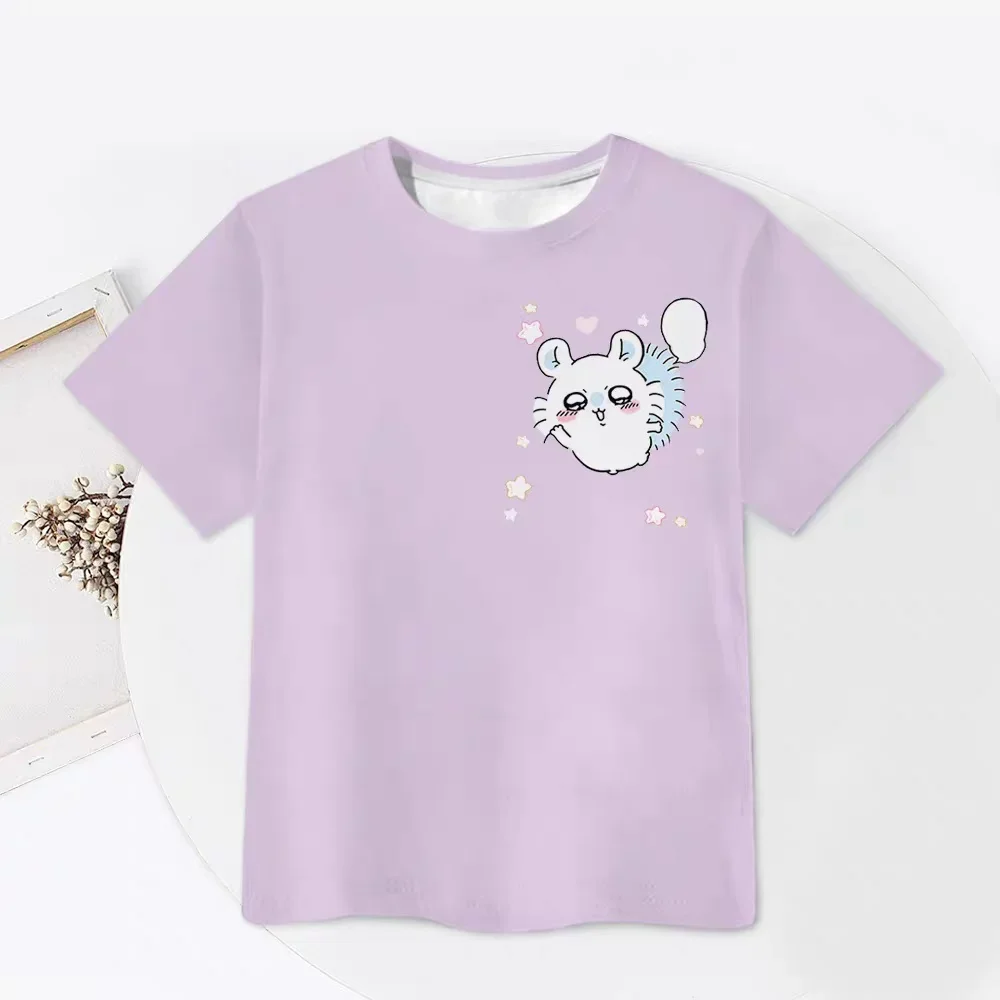 Chiikawa ist überall hier! Weiche, niedliche Cartoon-3D-Print-T-Shirts für Erwachsene Paare, Sportliche Freizeitkleidung, atmungsaktiv, kurze Ärmel, Familien-Matching – Detail 8