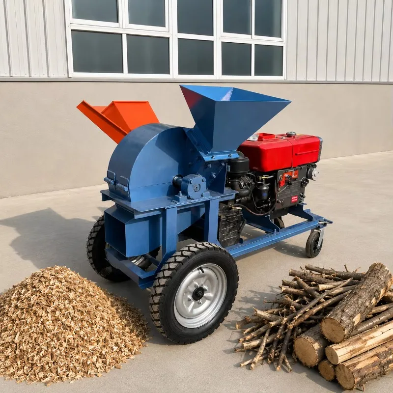 Portable Branch Chipper Machine Wood Shredder Crusher for Orchard Farm Garden Forestry Landscaping Maintenance