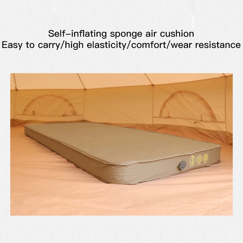 Outdoor Self-Inflating Mattress Camping Tent Picnic Mat Thickened 10cm Air Cushion Yellow Moisture-Proof Lunch Break Sleeping