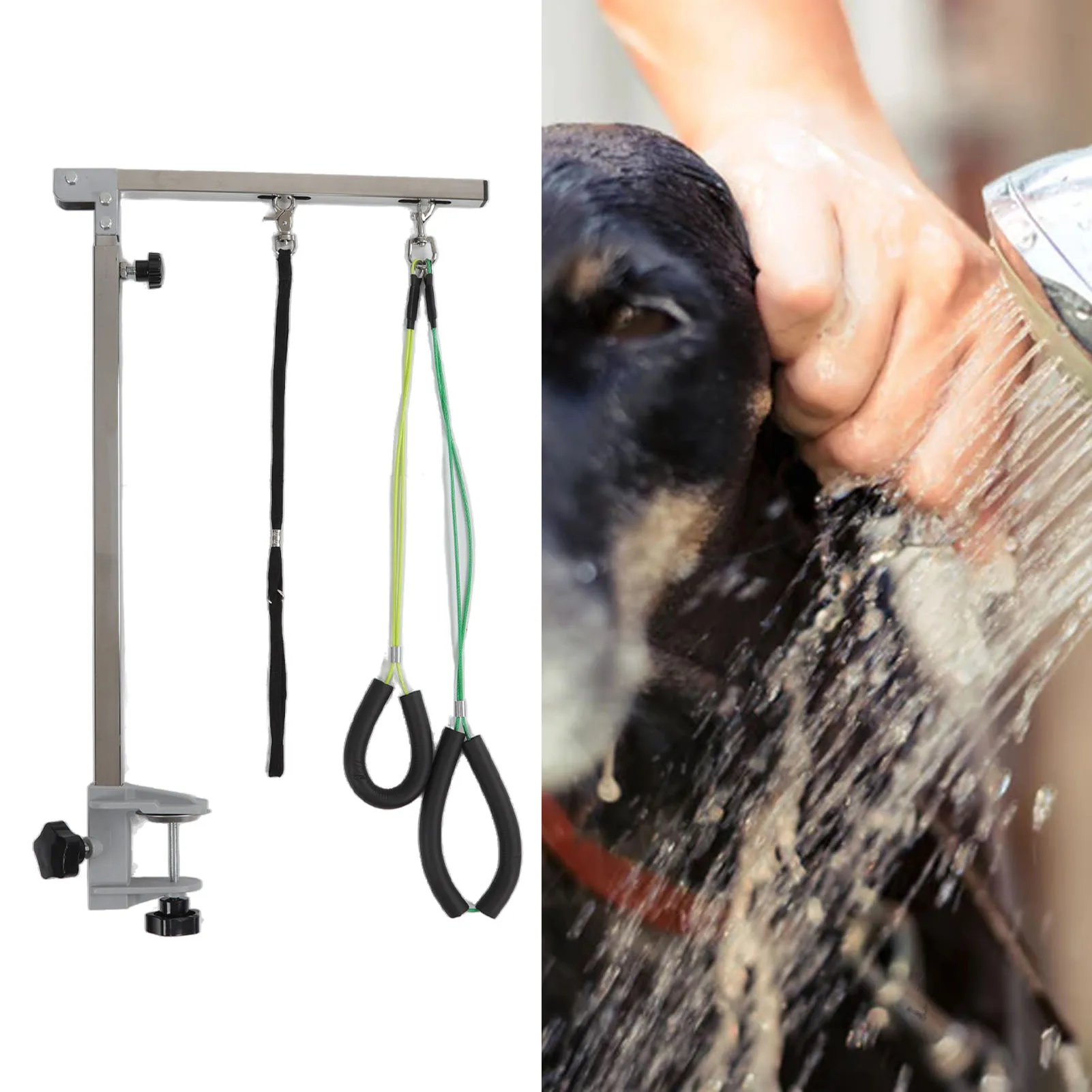 Dog Grooming Table Arm Height Adjustable 35in Foldable Dog Grooming Arm with Clamp and Noose