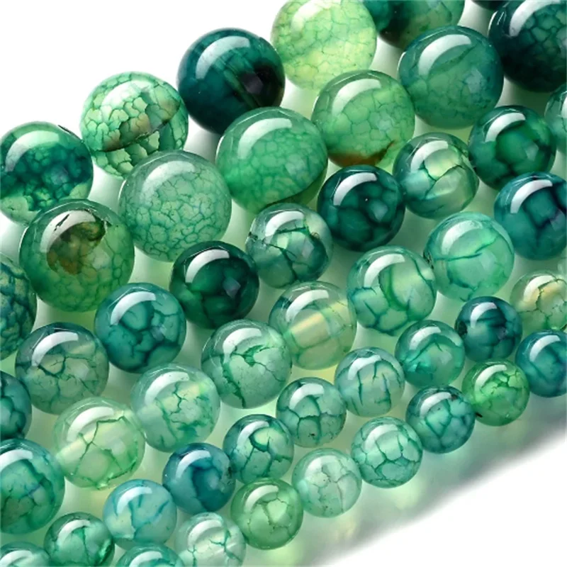 Natural Green Dragon Agates Round Loose Spacer Beads for Jewelry Making – Only .48!