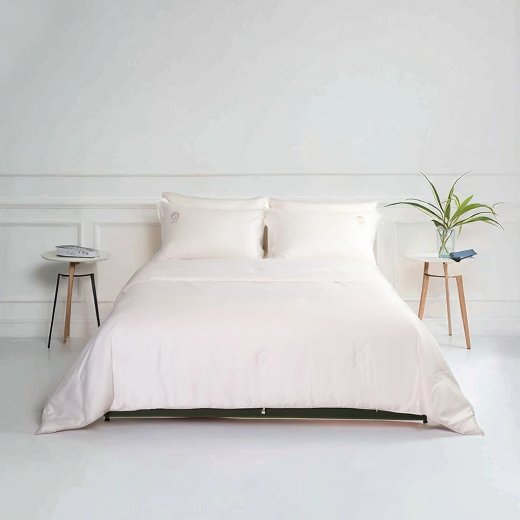 

All Season Queen Size Soft and Lightweight Mulberry Silk Duvet Set Chinese Comforter Quilts