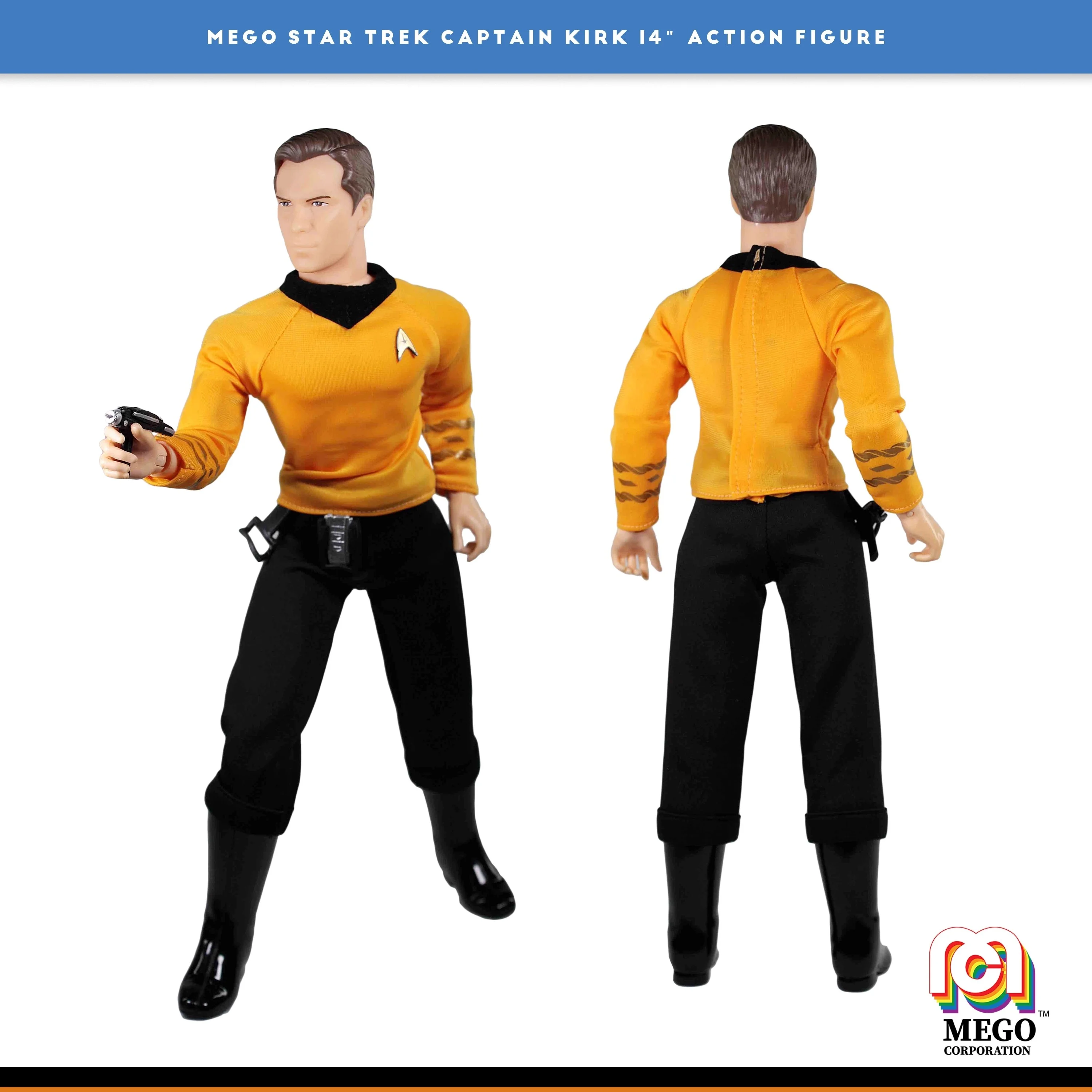 【متوفر】جسم كابتن كيرك مقاس 14 بوصة من ميجو من ستار تريك - مفصل للغاية وقابل للتجميع