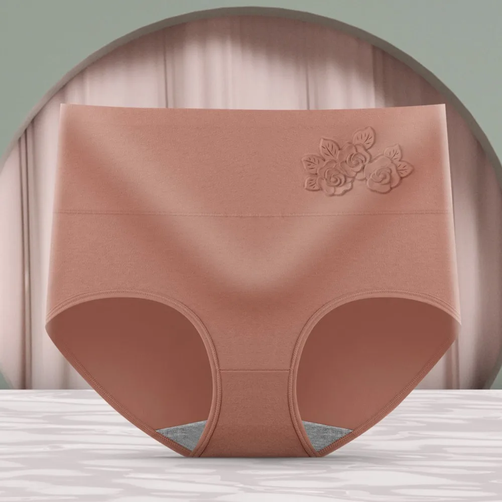 Faja moldeadora de cuerpo posparto de cintura alta para mujer, calzoncillos de algodón de talla grande, con estampado de flores 3D contracción del vientre