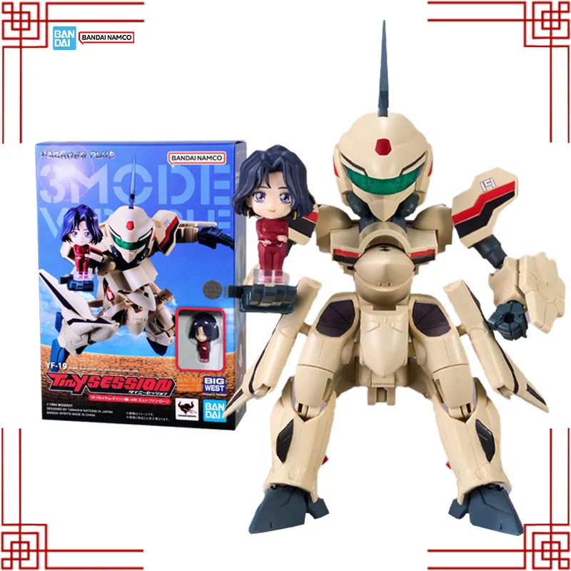 

Комплект модели Bandai Tiny Session Macross Plus, оригинальная машина YF-19 Yong Dyson с экшн-фигуркой Miu Fangrong для детей, игрушки, подарки