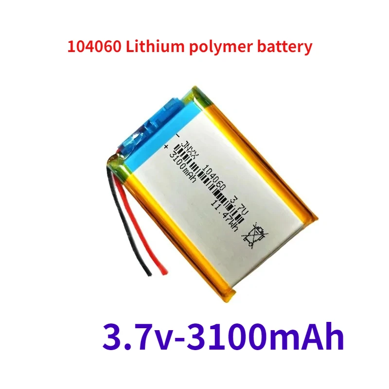 

Original 104060 3100mAh 3.7V Rechargeable Lithium Battery Suitable for PS4 Humidifier GPS Navigation Bluetooth Speaker Mp3 MP4