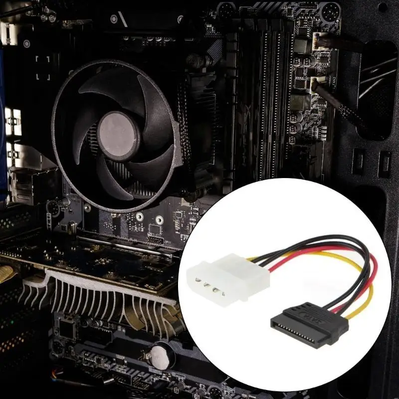 Y1UB 4Pin Male To 15Pin Female Power Cable 15Pin Extension Cord Hard Drive Disk Power Supply Cable Adapter For PC Desktop
