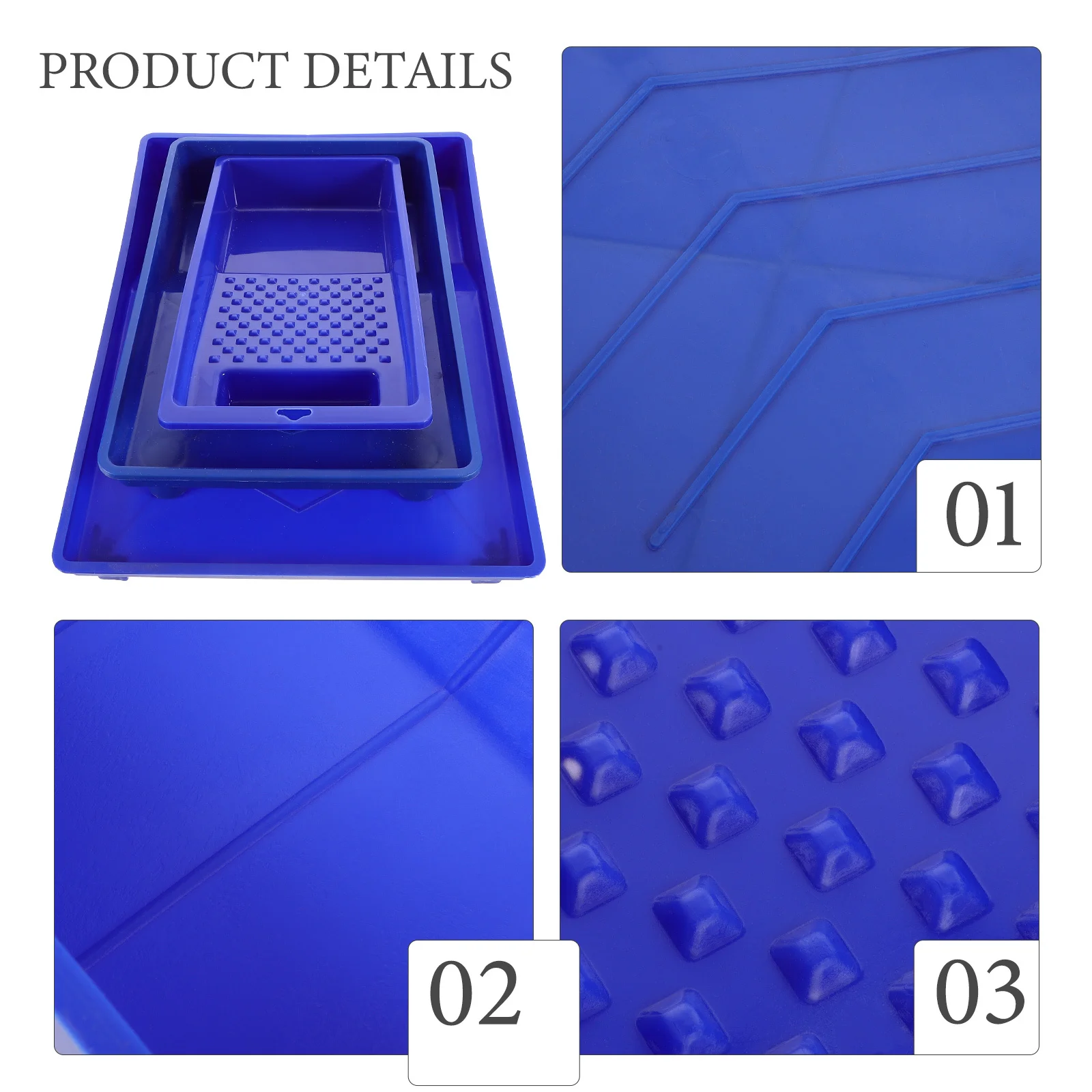 

3Pcs Wall Paint Trays Plastic Large Capacity Stackable Color Mixing Tools Painting Brush Holder Paint Trays Plastic Tray