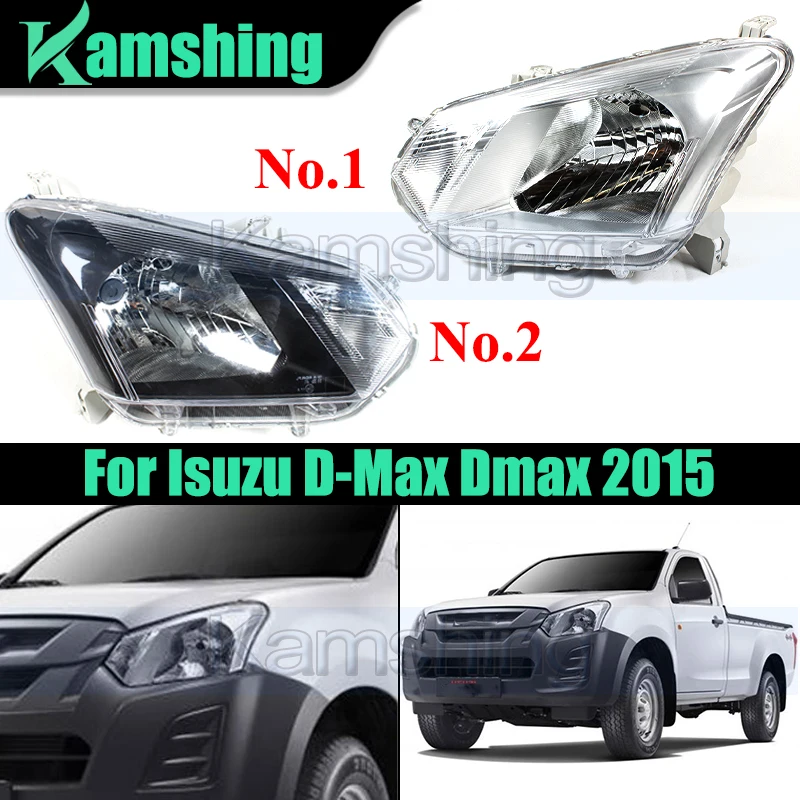 

1Pair Front Bumper Headlight For Isuzu D-Max Dmax 2015 Front Head Light Headlamp Head Lamp (Low configuration)