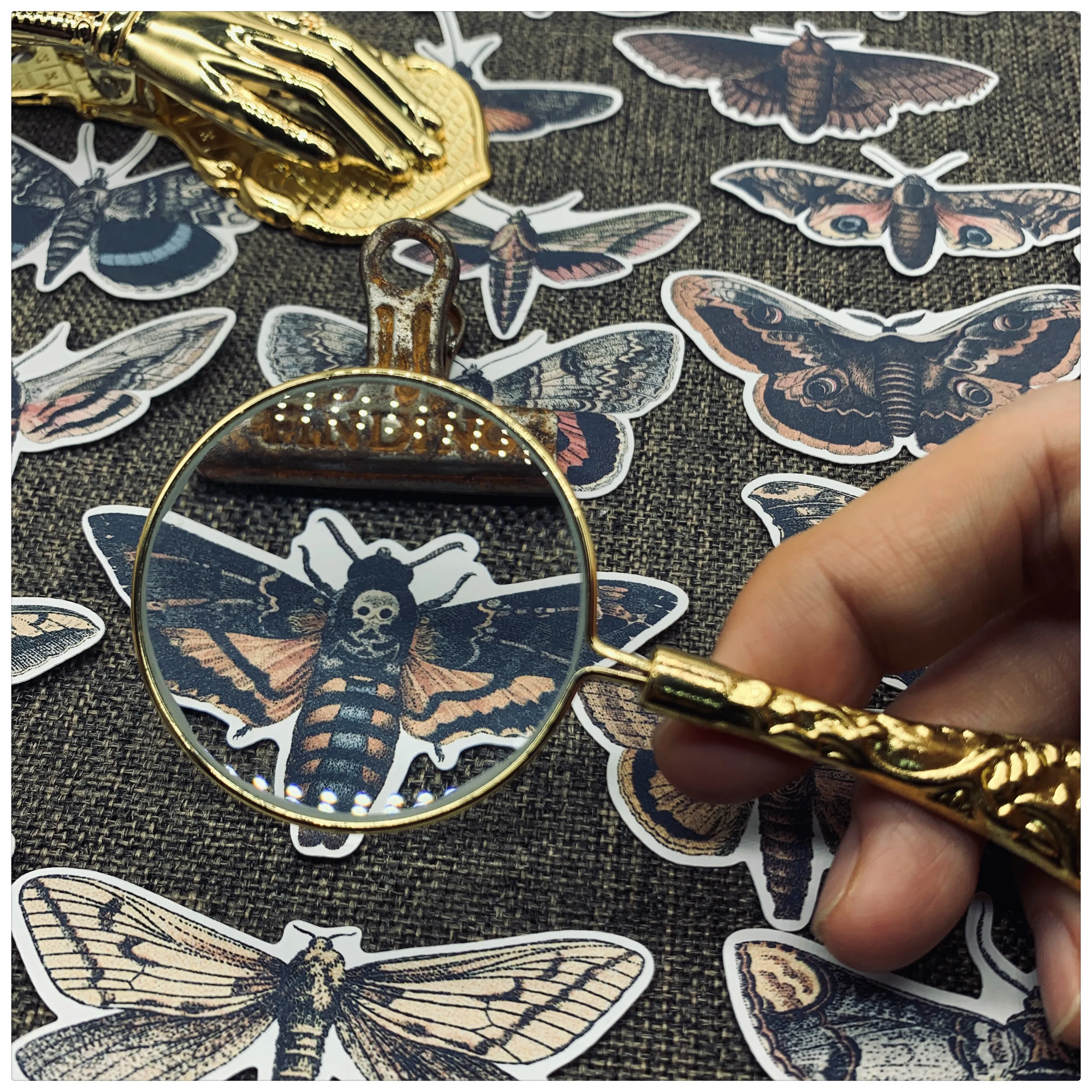 25pcs retro moth Kids Fun Paper Stickers Homemade Bookkeeping Decals on Laptop / Decorative scrapbooking / DIY