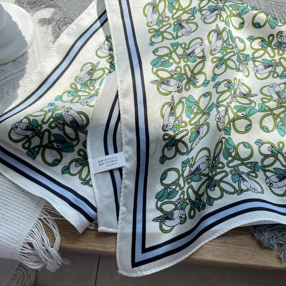 Tierdschungel kleiner frischer Seidenschal Mädchen Sommerausflug Allgleiches Seide 53cm kleiner quadratischer Schal Großhandel