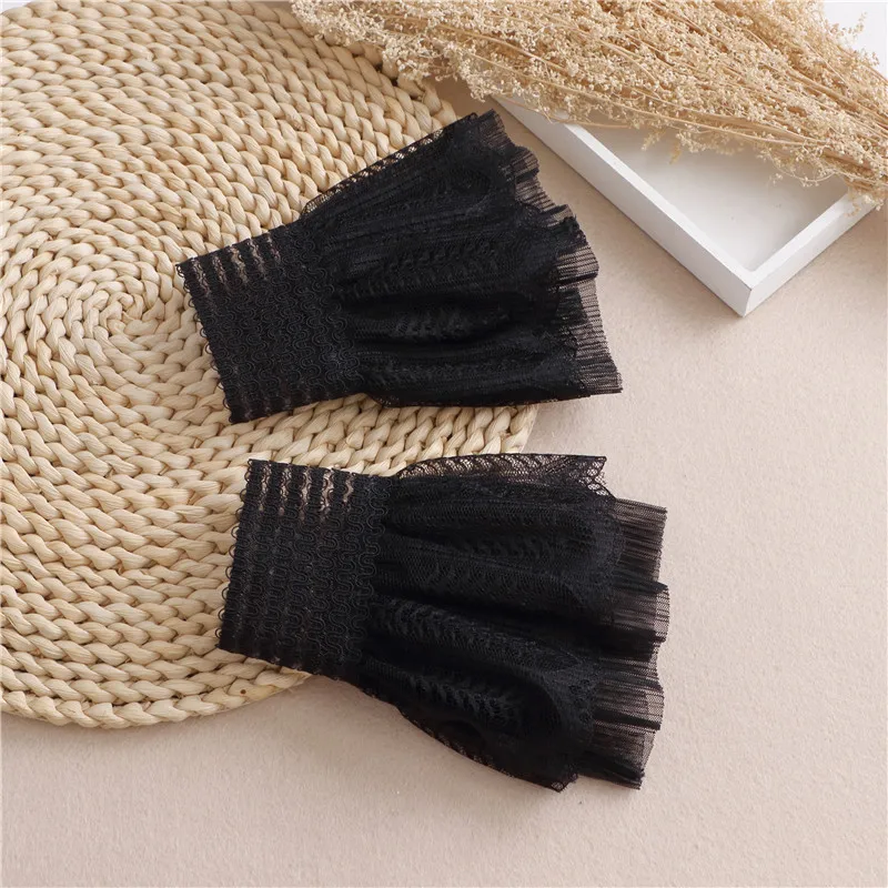 Accesorios nupciales para boda, puños de encaje 3d a la moda, mangas falsas desmontables, puños decorativos ligeros para disfraces victorianos