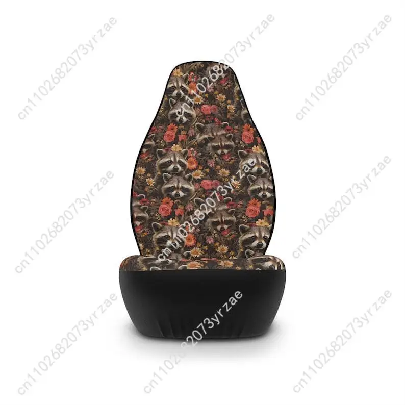 أغطية مقاعد السيارة على شكل زهور الراكون، ديكورات داخلية عالمية صديقة للبيئة، أغطية مقاعد سيارة مريحة قابلة للتنفس