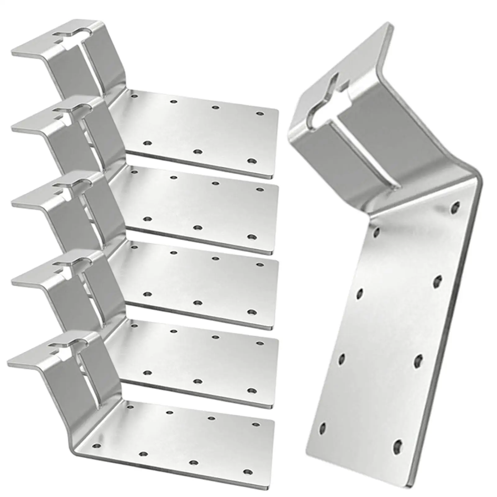 

6pcs T-Post Bracket IronT-shaped Column Installation Bracket Adjustable Anti-Tip Stand Fence Mailboxes Post Mount Bracket