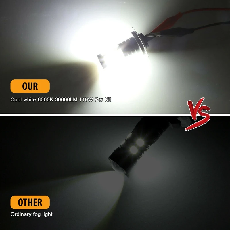 2X H7 LED Headlight Bulb Kit High Low Beam 100W 30000LM Super Bright 6000K White