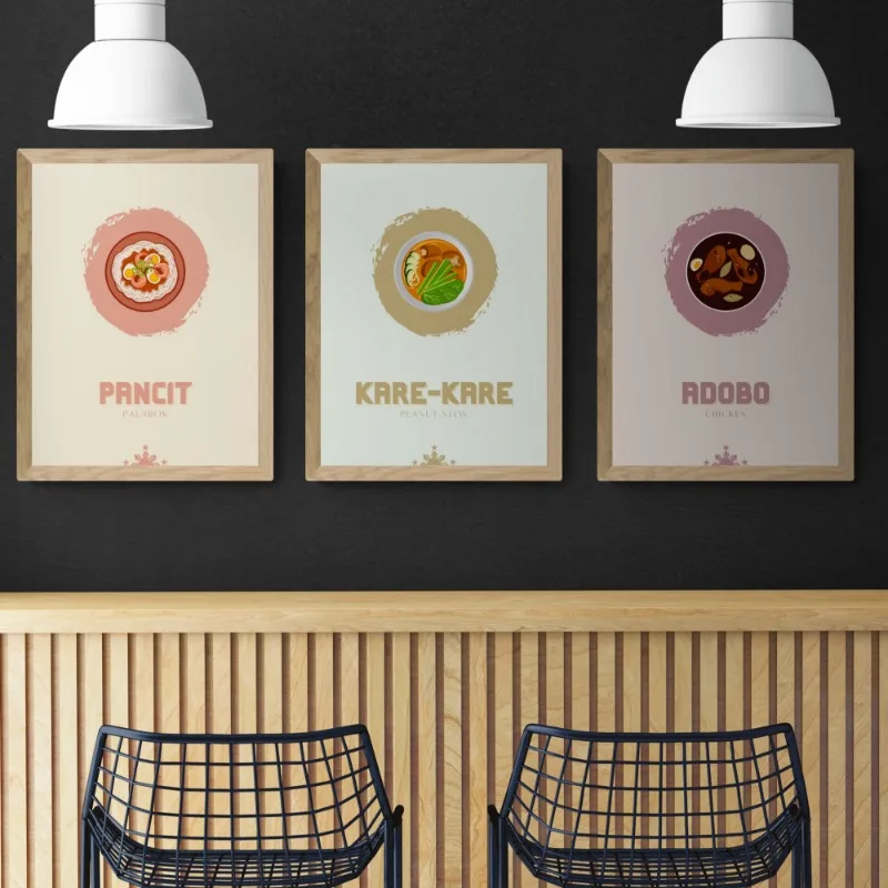 Filipino Food Dessert Culture Minimalist Art Poster Philippines Colorful Simple Cartoon Canvas Painting Wall Kitchen Home Decor