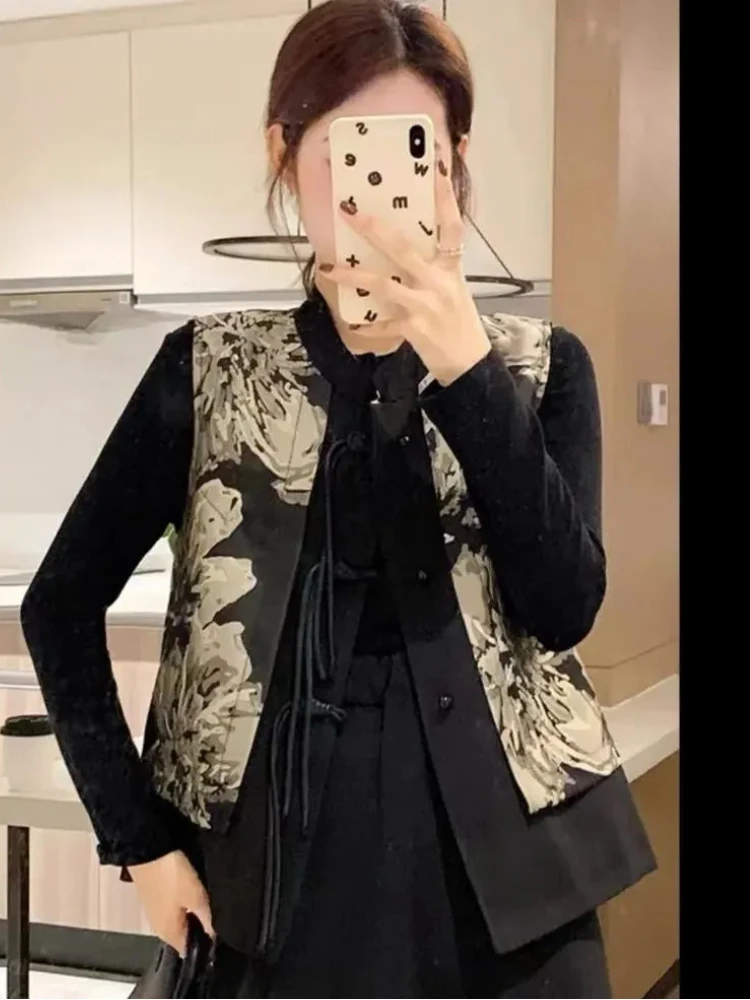 

2025 button stitching suit vest autumn new new Chinese style women's fashionable and age-reducing vest Chinese style women