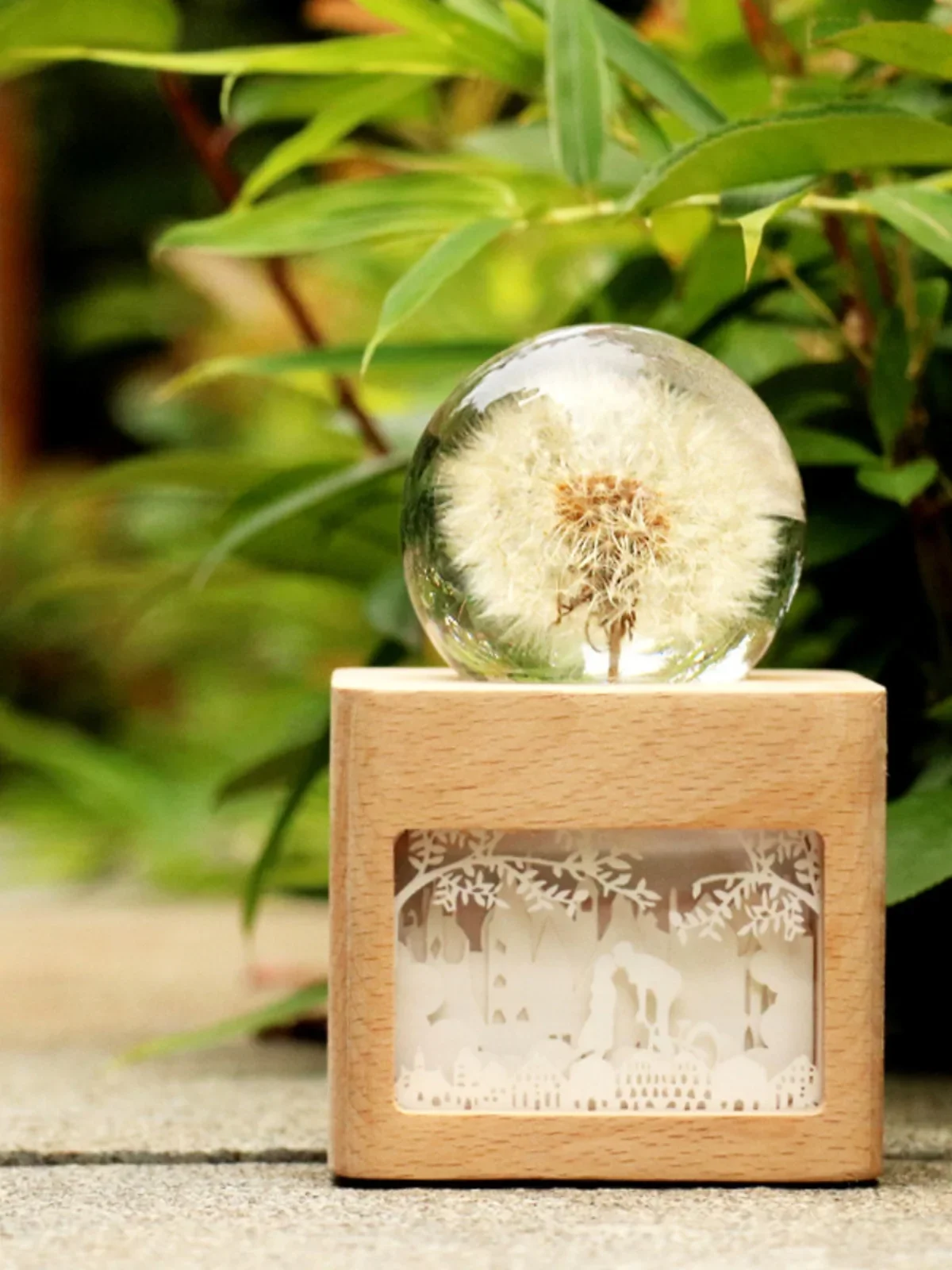 Dandelion specimen crystal ball music box music box girl girlfriend birthday Qixi Festival gift for girlfriend desktop ornament