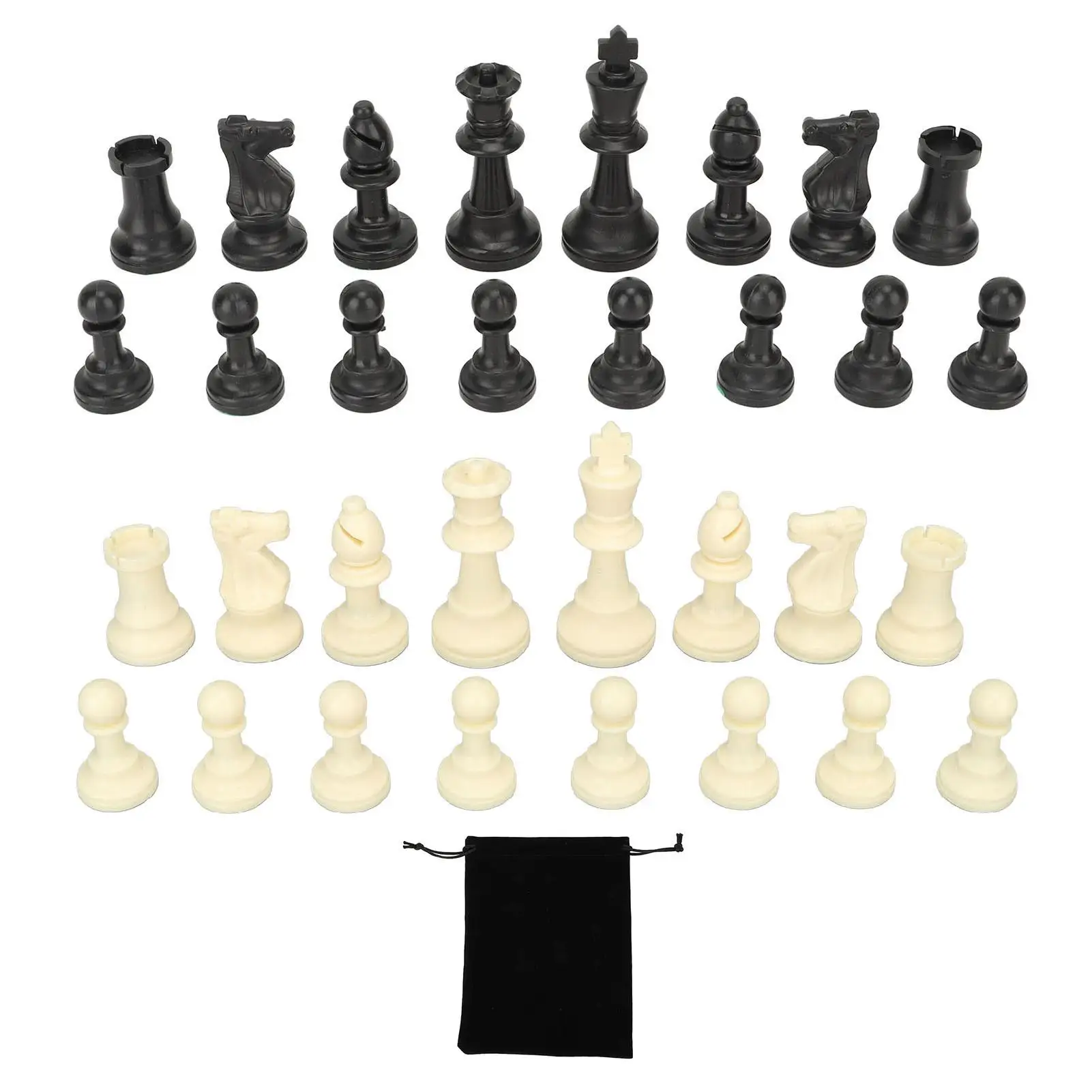 32-Piece Plastic Chess Set for family Fun - Durable PP Material Chessmen