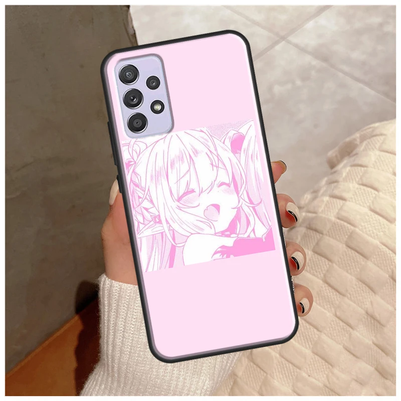 Pink Kawaii Anime Loli Case For Samsung Galaxy A14 A34 A54 A12 A22 A32 A42 A52 A13 A23 A33 A53 A50 A51 A71 Cover