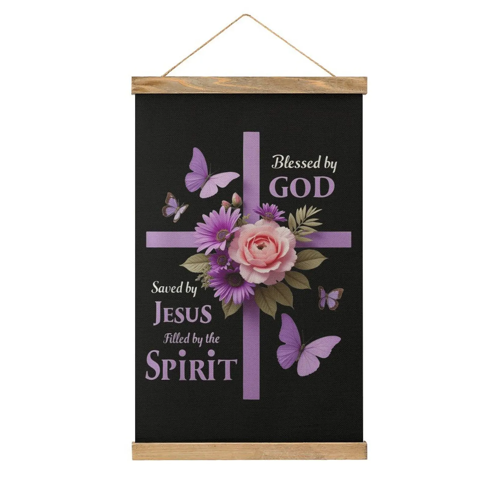 Gráfico informal, abeto, espíritu de Jesús, diseño Floral, pintura colgante de lino, imagen colgante, barra sarcástica divertida Estilo de imagen Han