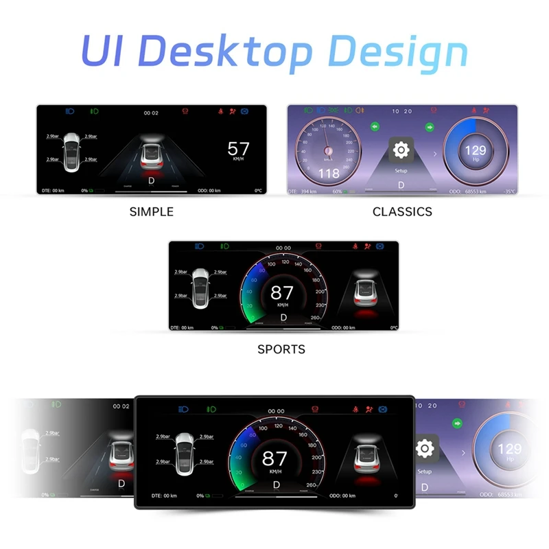 6.2 Inch HUD HD IPS Dashboard Display Screen Black ABS Automotive Supplies For Tesla Model 3 Model Y 2017-2023