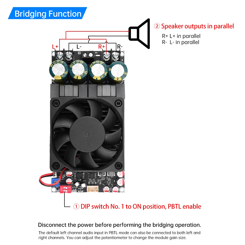 ZK-3002 TPA3255 Pure Rear Level Digital Sound Amplifier Board 300W x2 Bridged Mono 600W Sound AMP Power Amplifier Module