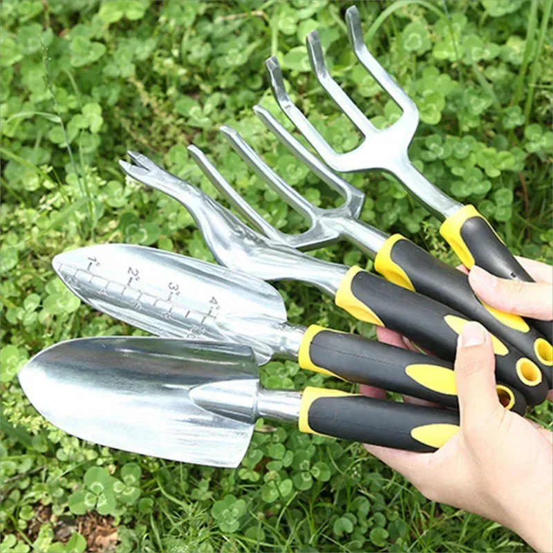 Aluminum Alloy Garden Tool Set Lightweight  Hand Trowel Rake Cultivator Weeder with Ergonomic Bonsai Tool