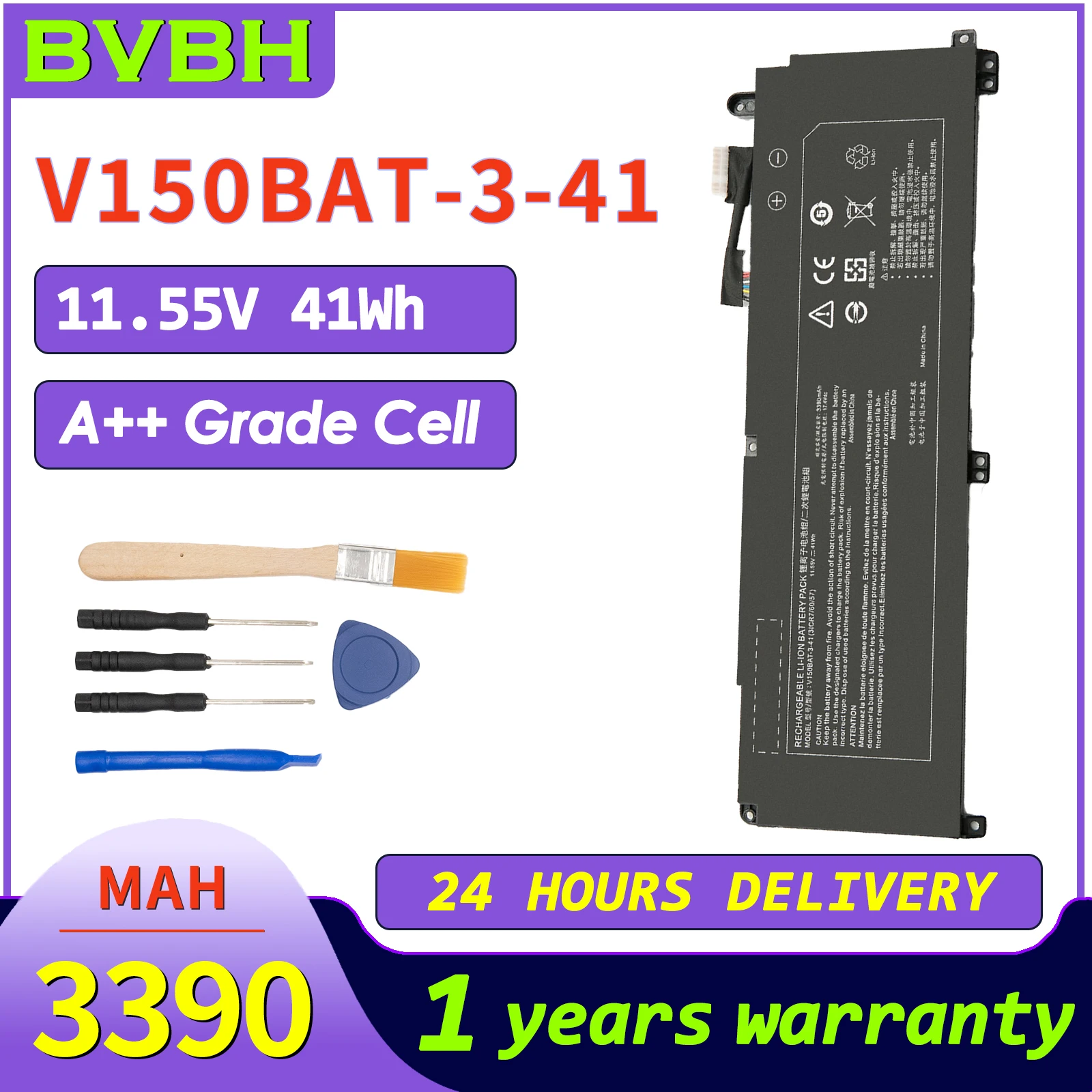 

BVbh V150BAT-3-41 Bread New Battery 3390mAh for Hasee G8-DA7NP/Z8-DA7NT Z7-DA7NS Medion Erazer Scout E20 Colorf ul battery