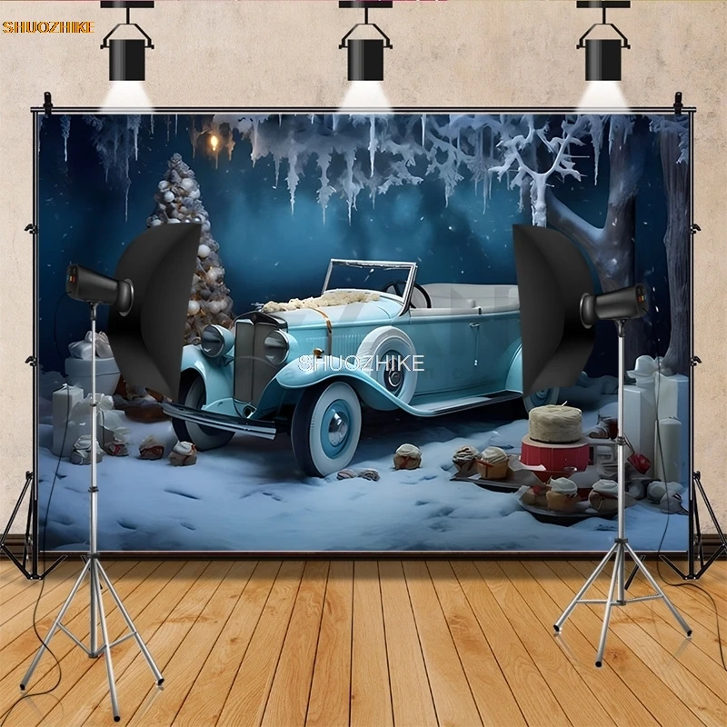 Natal Dia Fotografia Backdrop Adereços, Window Wreath, Boneco de neve, Família, Xmas Eve, Festa, Sala, Ano Novo fundo, YR-82