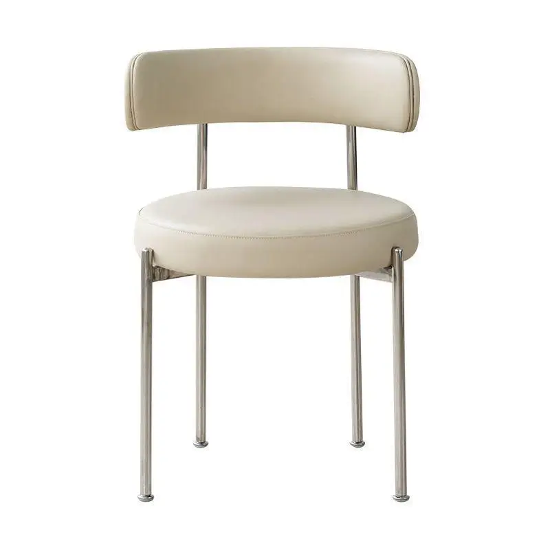 Nordic light luxury stainless steel dining chair, chair simple modern cafe living room dining room leisure chair home