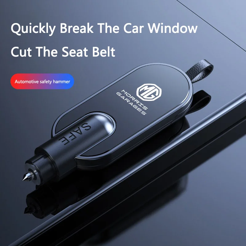 Martillo rompecristales de coche, cortador de cinturón de seguridad, herramientas de Escape de emergencia para Morris Garages MG ZS 5 7 6 Cyberster MG4 EV ES5 HS ONE GT