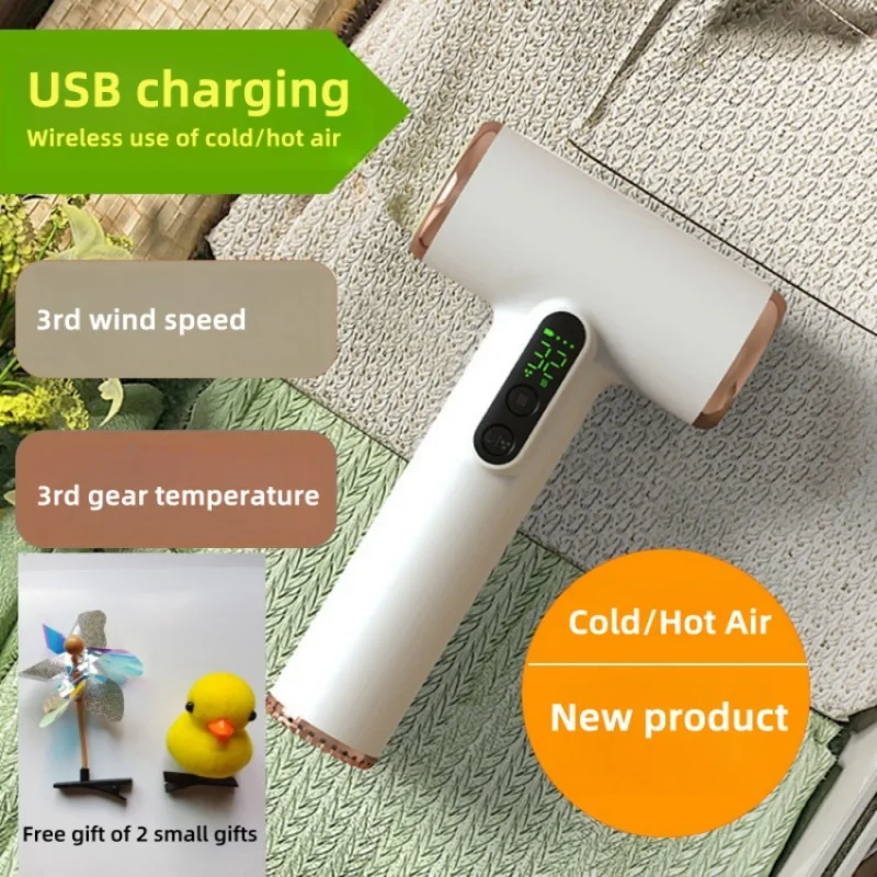 

Newly Upgraded Children's Wireless Hair Dryer With 30000 Rpm High Wind Speed, Dormitory/Outdoor USB Rechargeable Hair Dryer