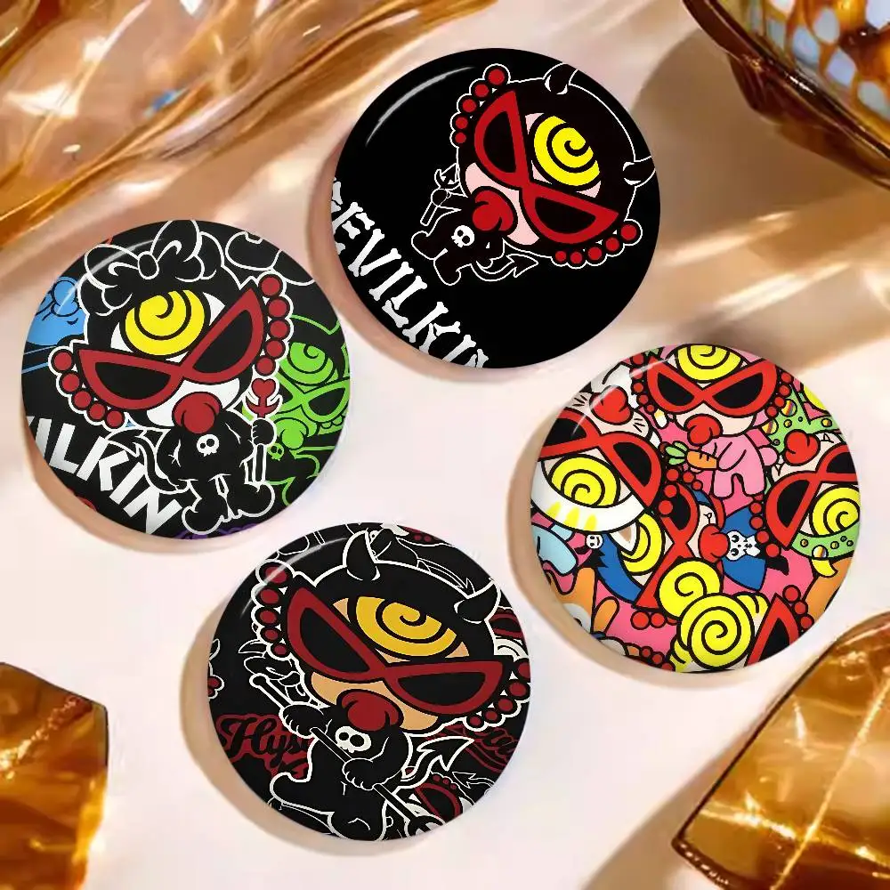 Japan Fashion Hysteric Mini 32/44/58mm Handmade Pin Round Funny Snap-in Brooches for Backpack Accessories Badge Hat Decoration