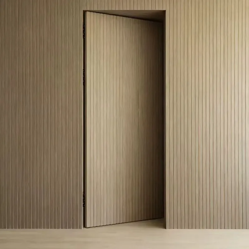 Luxury Wooden Frameless Invisible Hinged Hidden Door for Secret Room Bedroom Use High End Built In Concealed Entryway Design