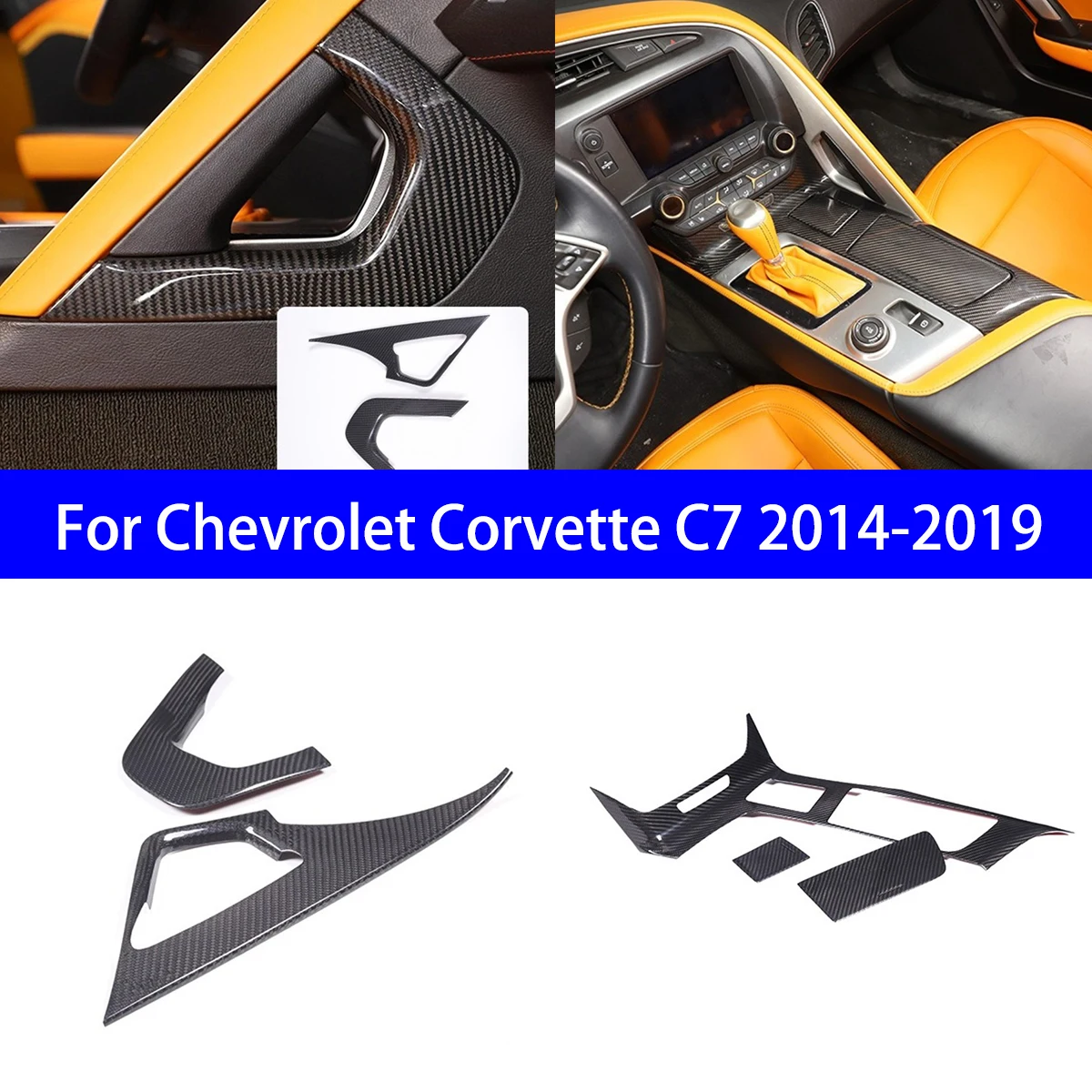 

Suitable for 2014-2019 Chevrolet Corvette C7 Dry Carbon Fiber Interior Modification with Multiple Decorative Elements