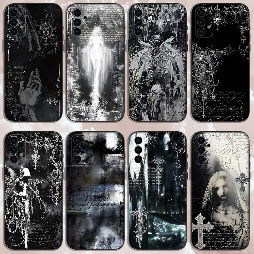 

Dark Gothic Coquette Cybersigilism Phone Case Silicone Soft For Samsung Galaxy A73,31,32,72,41,53,52,71,22,5G,Note,J7,8,9